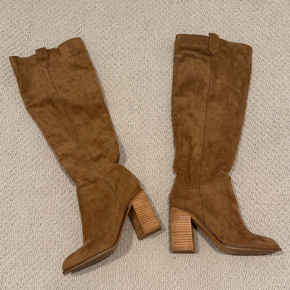 Brown Suede Knee-High Boots - Picture 2 of 4